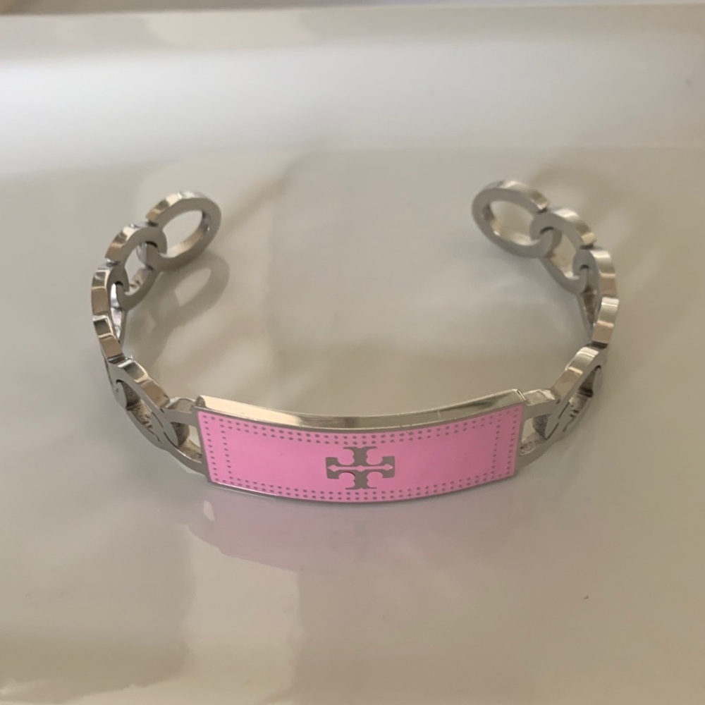 Elegant Silver and Pink Cuff bracelet